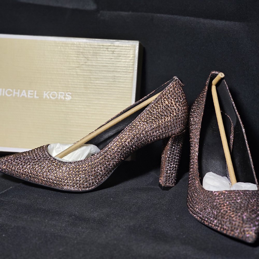 Michael Kors Glitter Heels - Bronze